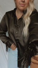 Load image into Gallery viewer, black satin blouse

